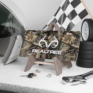 Custom Camo Vanity Plate In Realtree Edge Camouflage With Logo