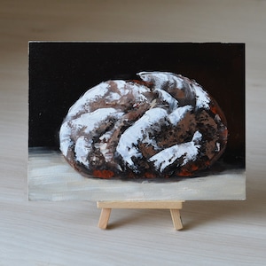Bread Oil Painting: Small Still Life Food Art (5.9&quot;x7.87&quot;)