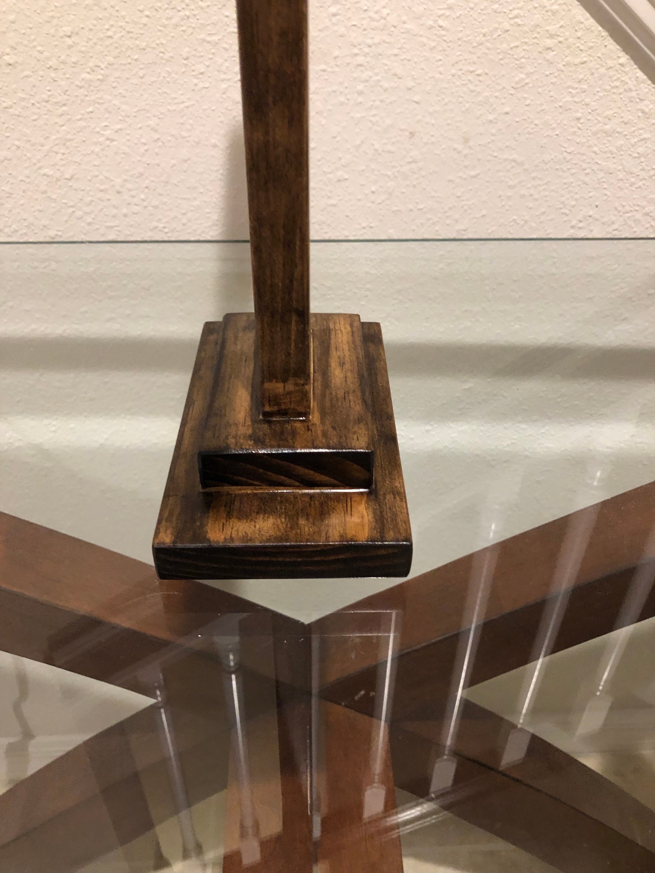 Stained Wooden Cross with Stand Dark Walnut Cross With Etsy