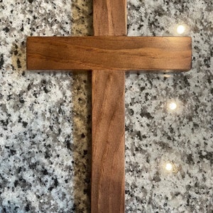 Red Mahogany Stained Wooden Cross: Christian Wall Decor