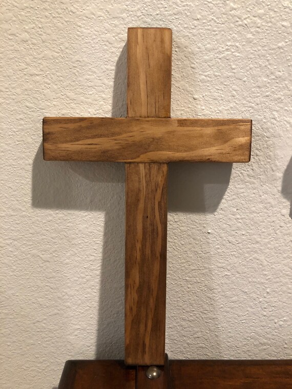 Wooden Cross Wood Cross Provincial Stained Cross Wood Etsy