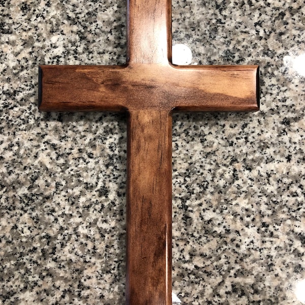 Wooden Cross, Cross, Red Mahogany with Rounded Edges, Stained Wood Cross, Indoor Cross, Wood Cross, Crosses