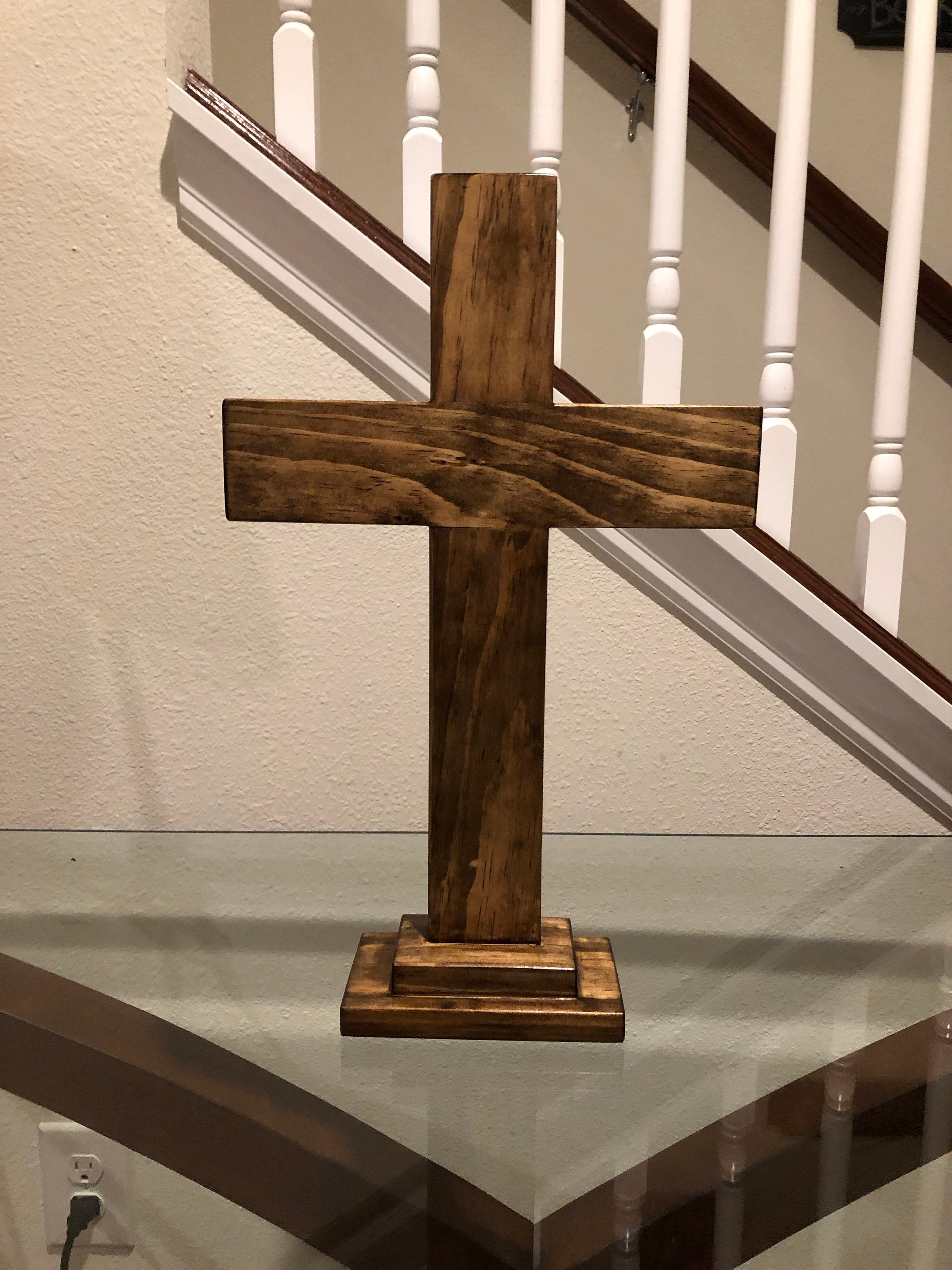 Wooden Crosses Wall 12.8 Inch Hanging Standing Cross Decor