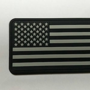 American USA Flag Grey and Black 3D PVC Morale Patch