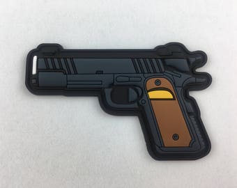 1911 Pistolet Brown PVC Morale Patch