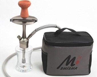 Mshisha Mini Travel Hookah Shisha Narguile Set with Travel Bag Case Premium Quality Bottle Design