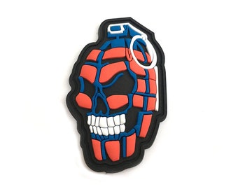 Patriot Skull Usa Flag Hand Grenade 3D PVC Tactical Morale Patch