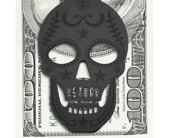 Matte Black Stainless Steel Skull Money Clip