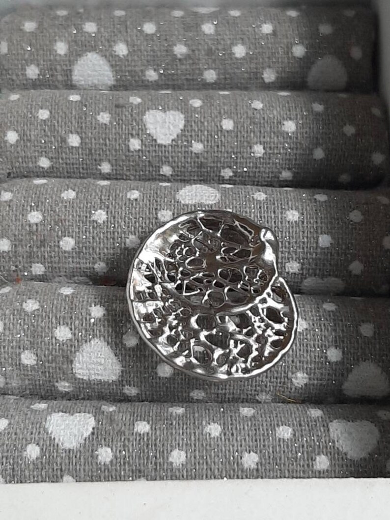 One of kind silver ring helix silver Ring unique copper Ring gift big snail shell Abstract copper ring gift for special occasion