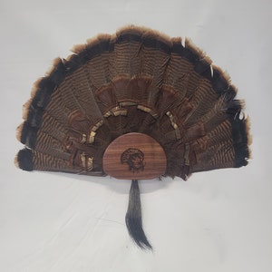 Walnut Turkey Fan Display Kit with Laser Engraved Strutting Tom