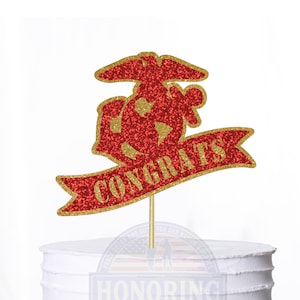 USMC Congrats Cake Topper