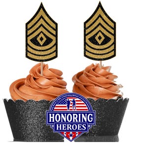 ARMY Enlisted and Officer Cupcake Toppers