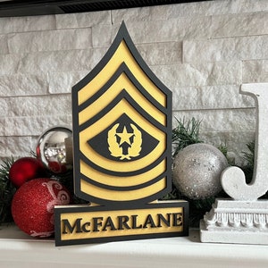 ARMY Rank Self Standing Name Plate