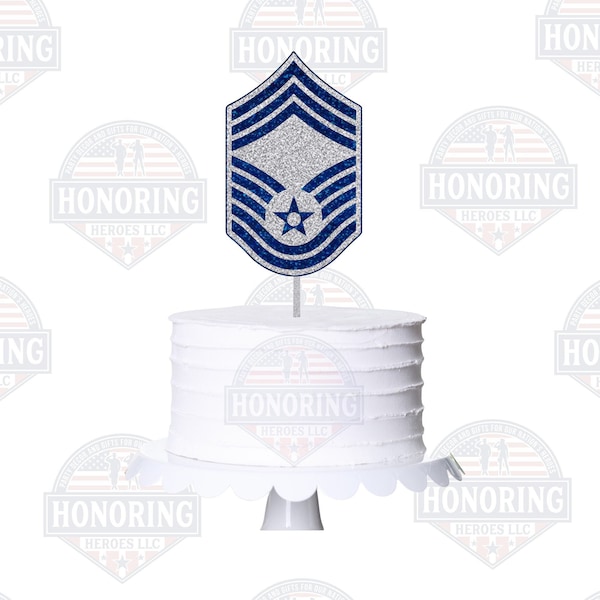 Air Force Enlisted Rank Cake Topper and Centerpiece -USAF Promotion and Retirement Cake Topper. All Enlisted Ranks Available!