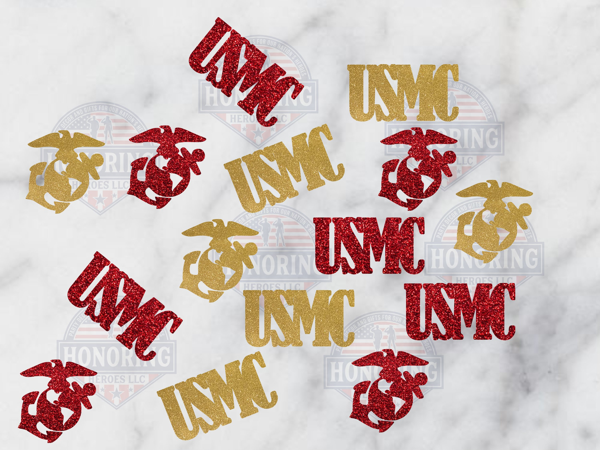 USMC AND Emblem Table Confetti. Marine Confetti Party Decor USMC enli…