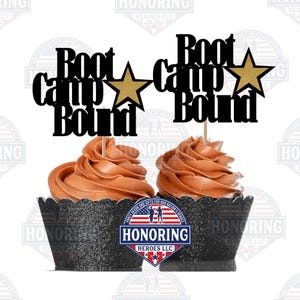 ARMY Boot Camp Cupcake Toppers, Military Graduation, Enlistment NO SHED!