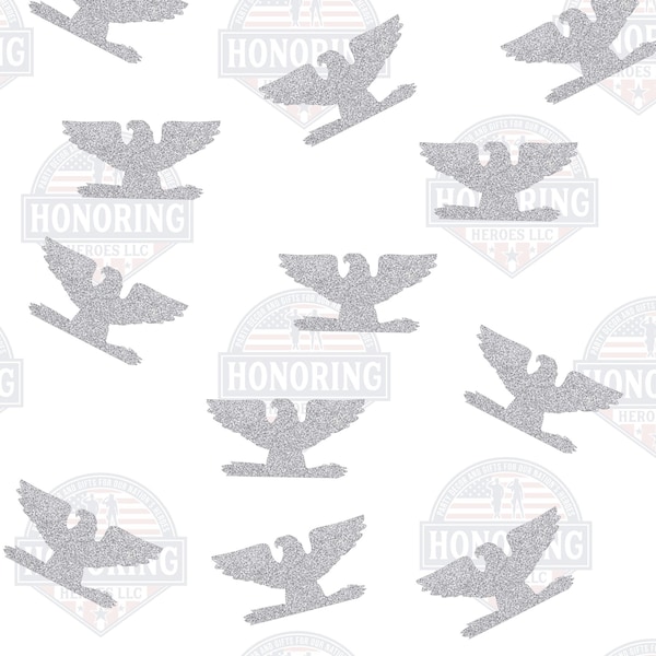 Colonel Rank Confetti, Silver Glitter Emblems (50 ct.) NO SHED!