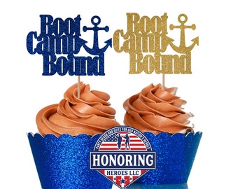 NAVY Boot Camp Bound Cupcake Toppers, USN Boot Camp, Military Graduation, Enlistment, Boot Camp Grad