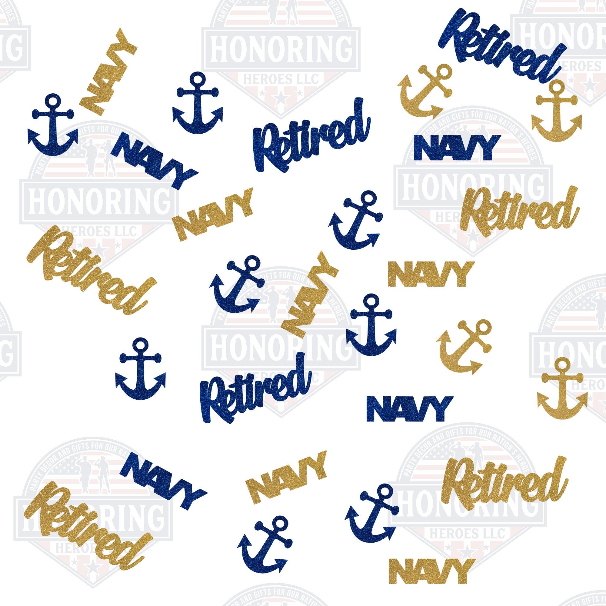 Navy Retired Confetti