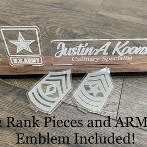 ARMY Interchangeable Name Plate. USA Desk Name Plate