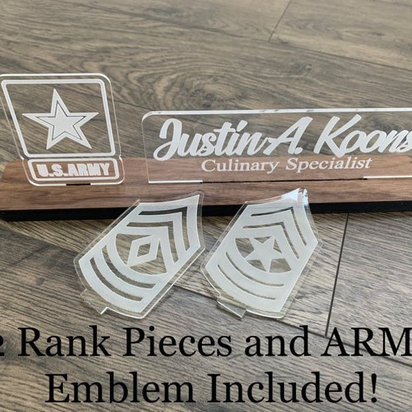 ARMY Interchangeable Name Plate. USA Desk Name Plate