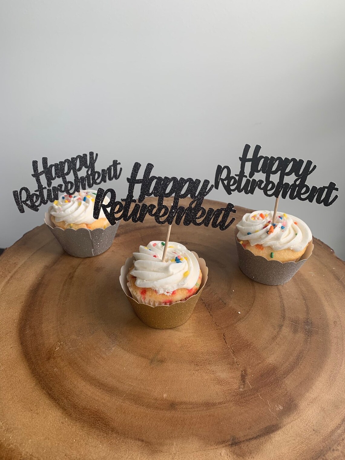 Happy Retirement Cupcake Toppers Etsy Canada