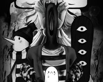 Oyasumi Buenas noches Punpun Lámina artística original tamaño A5