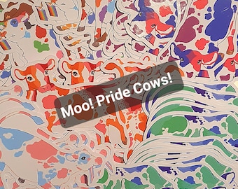 Pegatinas de 3" de Moo! Cow Pride