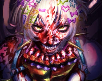Lámina A5 OC - Ilustración original de personaje vampiro estilo decora