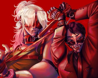 Lámina A4 OC - Lámina original de vampiros yaoi condenados