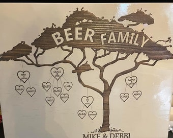 Family Name Sign, Custom Family Name Sign, Laser Engraved Sign