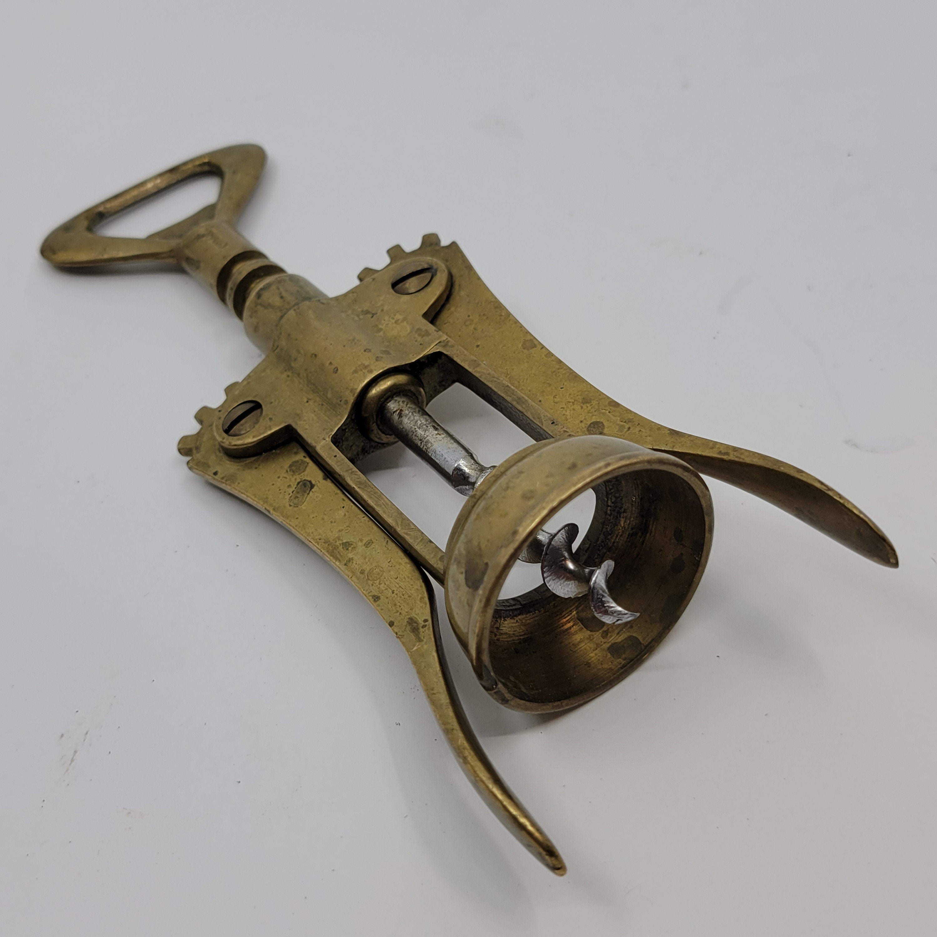 Vintage Brass Corkscrew Wine Bottle Opener Made in Italy. Etsy