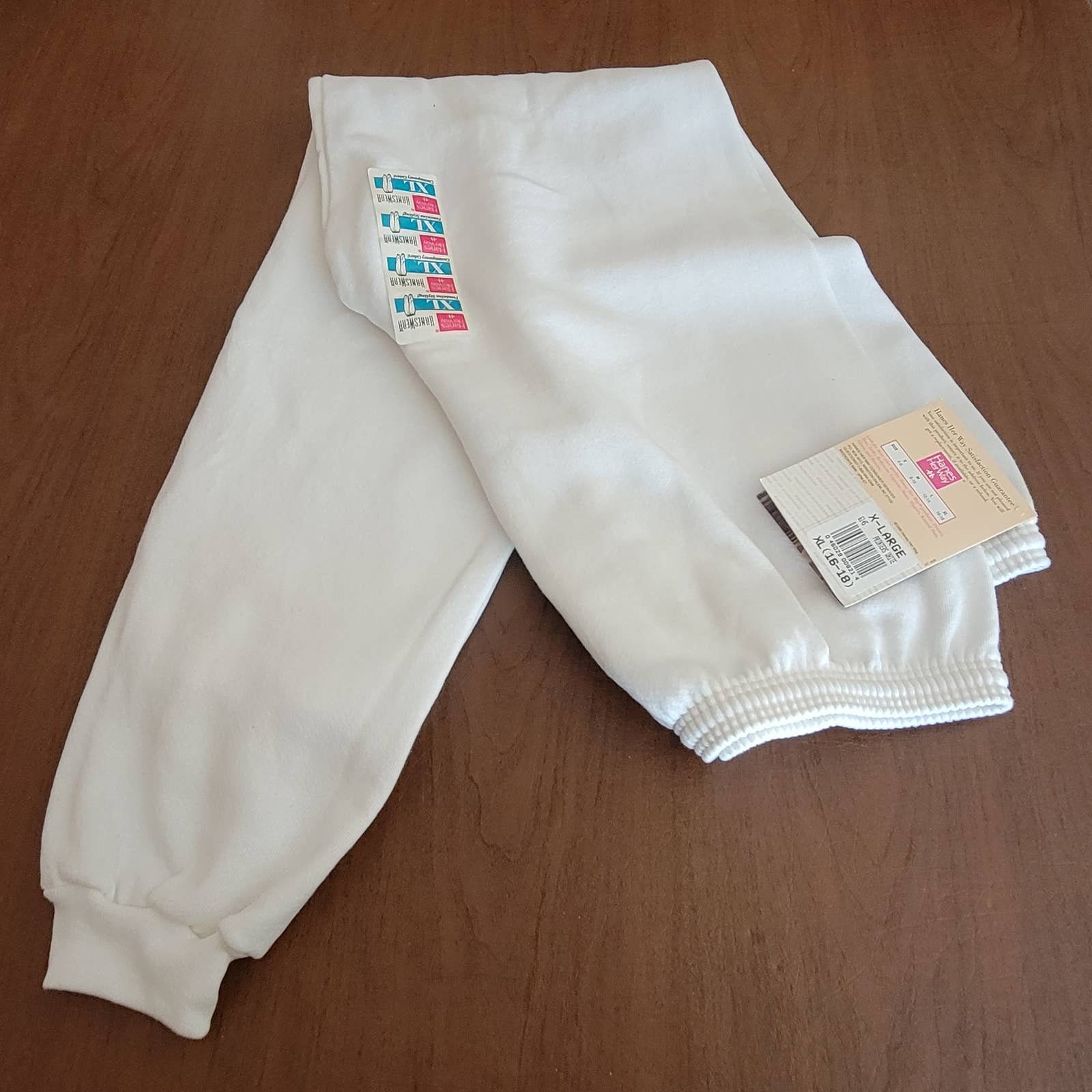Vintage Hanes Her Way Jogger Sweatpants Women s Size XL 16 18 White New with tag
