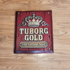 Vintage Tuborg goud Europees bier reclamebord wanddecoratie woondecoratie