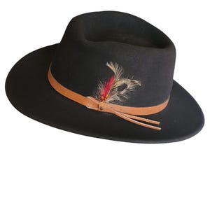 Vintage Dorfman Pacific Felt Hat with feather Fedora Indiana Jones Size small