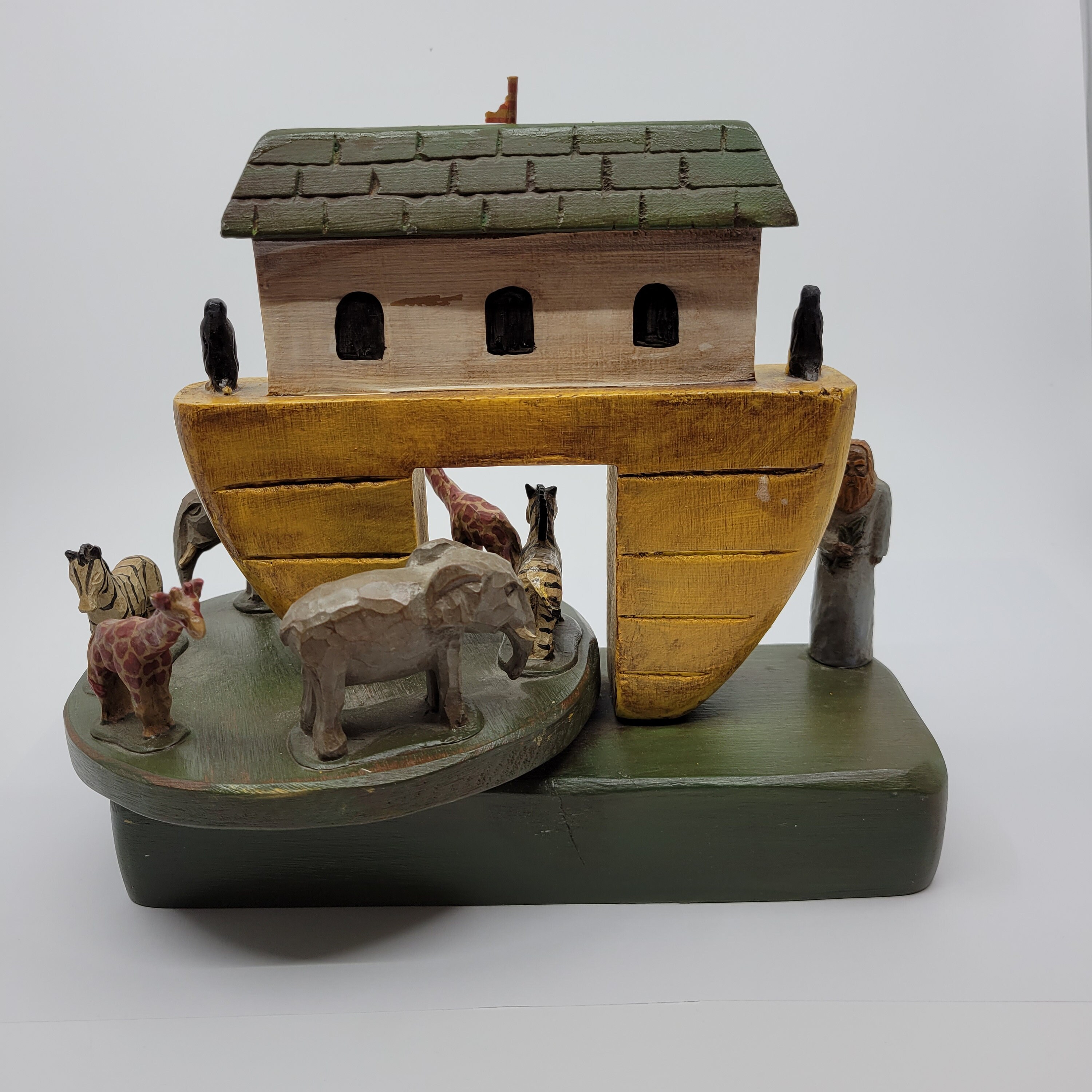 Wolf Creek Wooden Noahs Ark Music Box Wood Toy. Vintage. Made Etsy