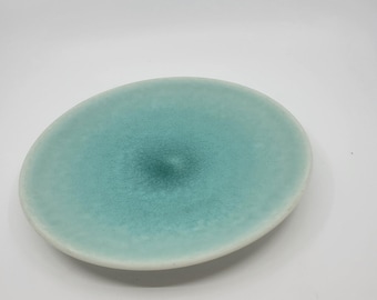JARS France Tourron Aqua Elise Dinner Plate Rare White Teal