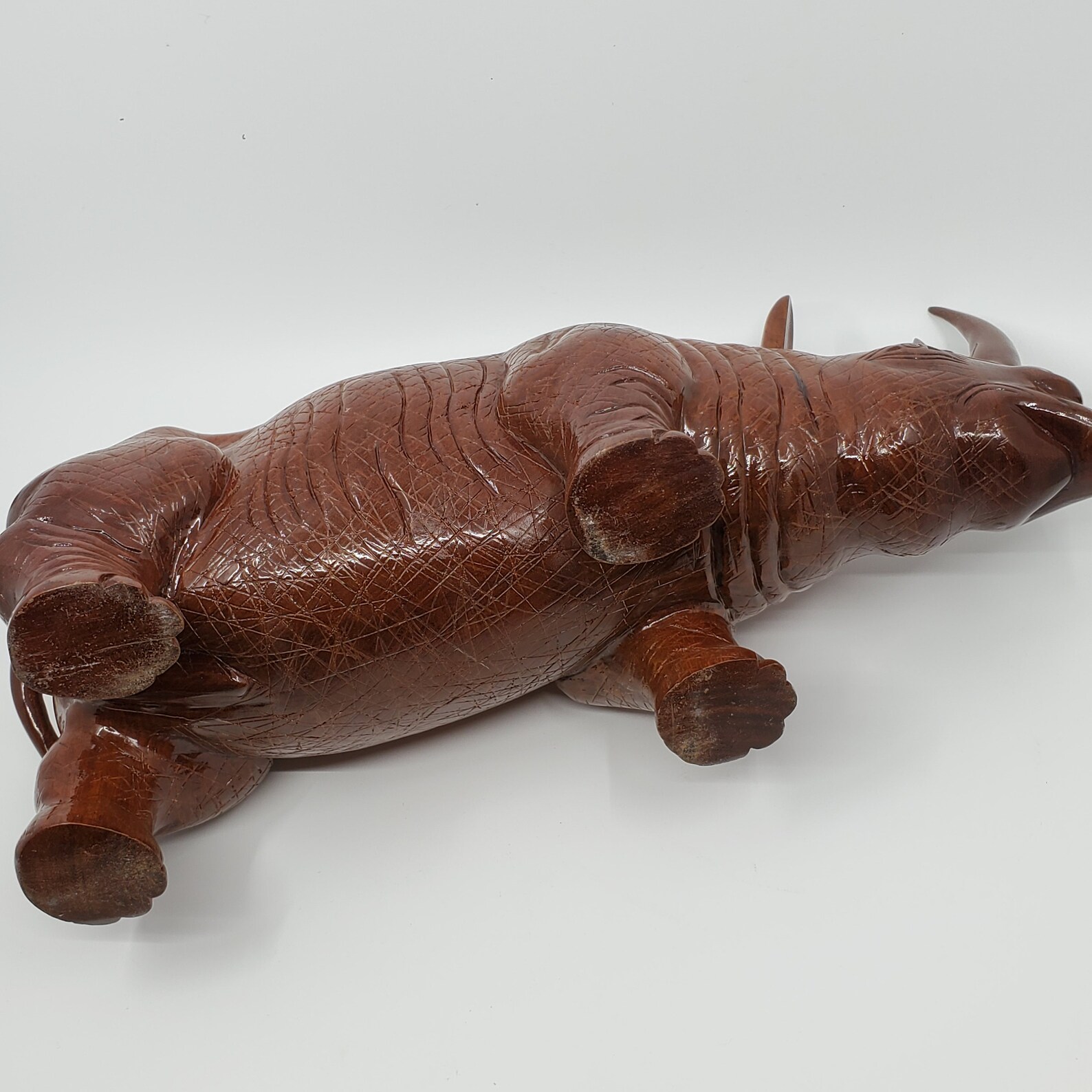 Vintage Rhinoceros Rhino Large Figurine Stature Etsy