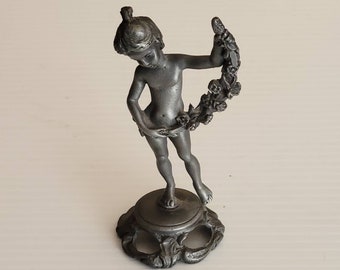 Vintage Metal Child boy kids children figurine. Made in Italy
