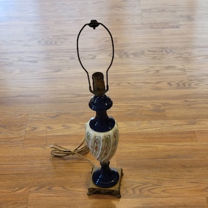French Sevres hand-painted porcelain lamp circa 1920