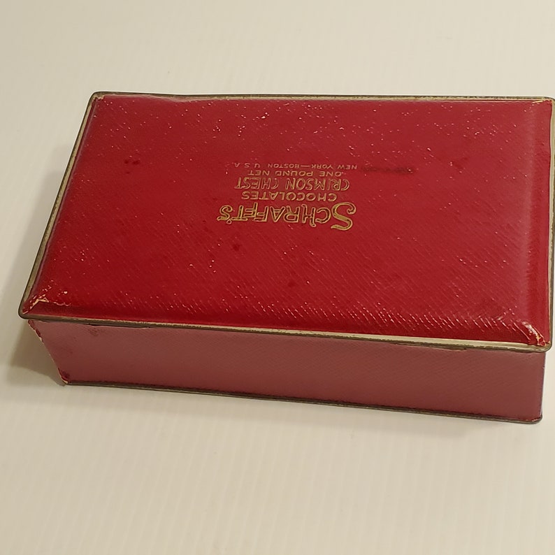 Vintage Schraffts Crimson Chest Tin 1lb Chocolates | Etsy
