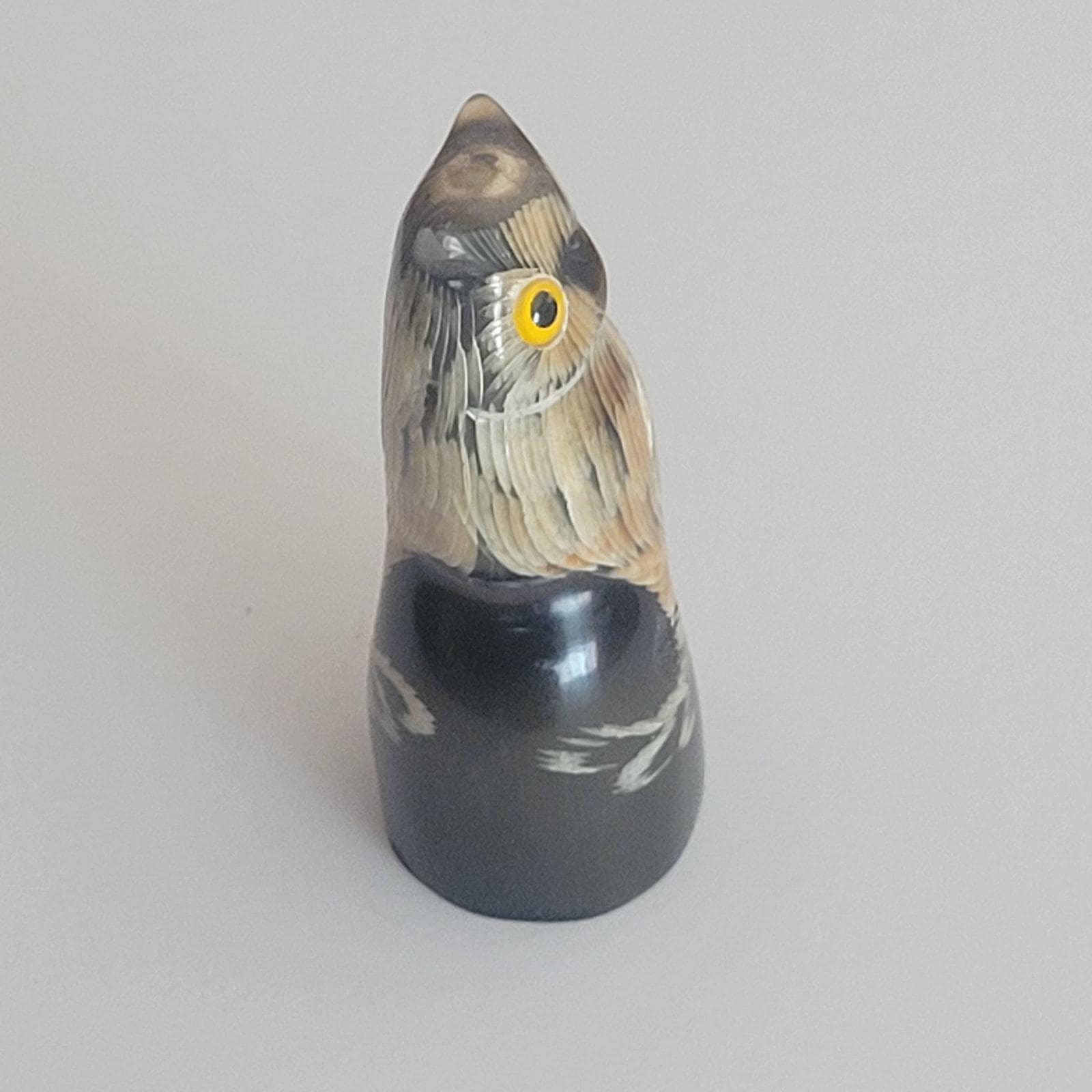 ヴィンテージ彫刻水牛の角フクロウの置物彫刻 高さ2.75インチ - Etsy 日本
