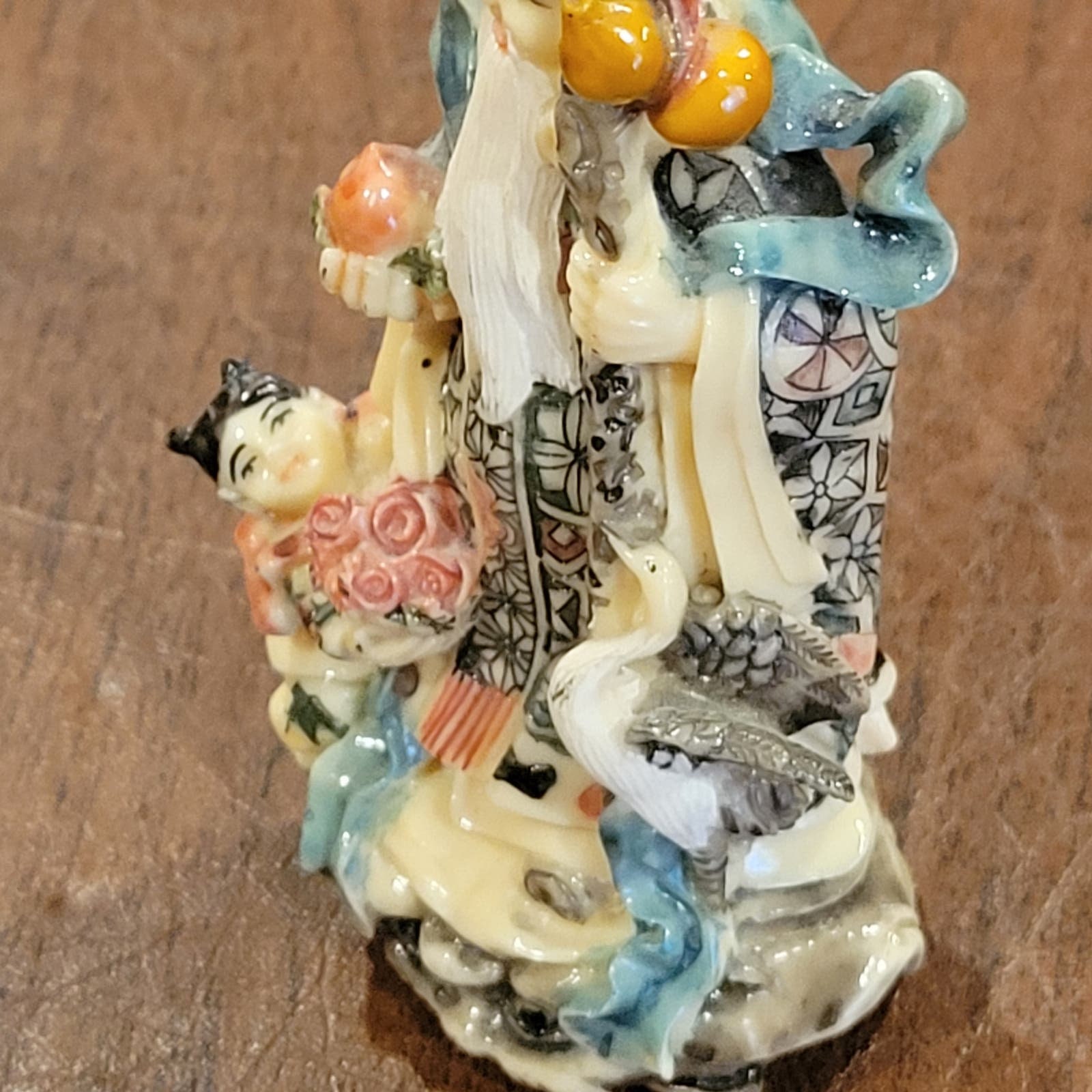 ヴィンテージ 中国の老賢者と子供の置物 手描き 高さ4.75インチ - Etsy