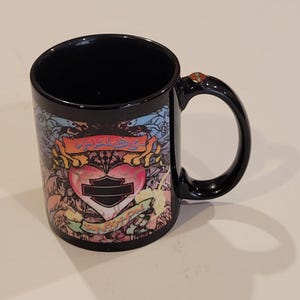 Harley Davidson Motorcycles Graffiti Artwork Coffee Mug Vintage