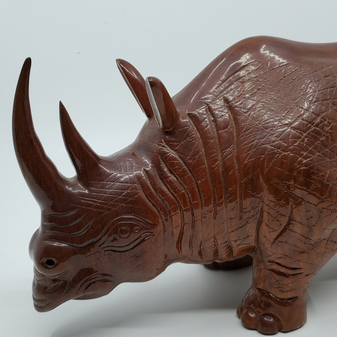 Vintage Rhinoceros Rhino Large Figurine Stature Etsy