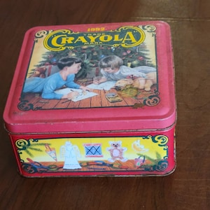 Vintage 1992 Crayola tin box collectible. Tin only