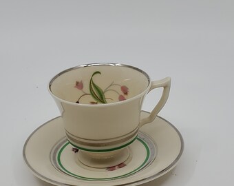 Syracuse China OPCO Old Ivory Demitasse cup saucer set. Pre-owned, perfect shape, no chips or cracks. Made in America.