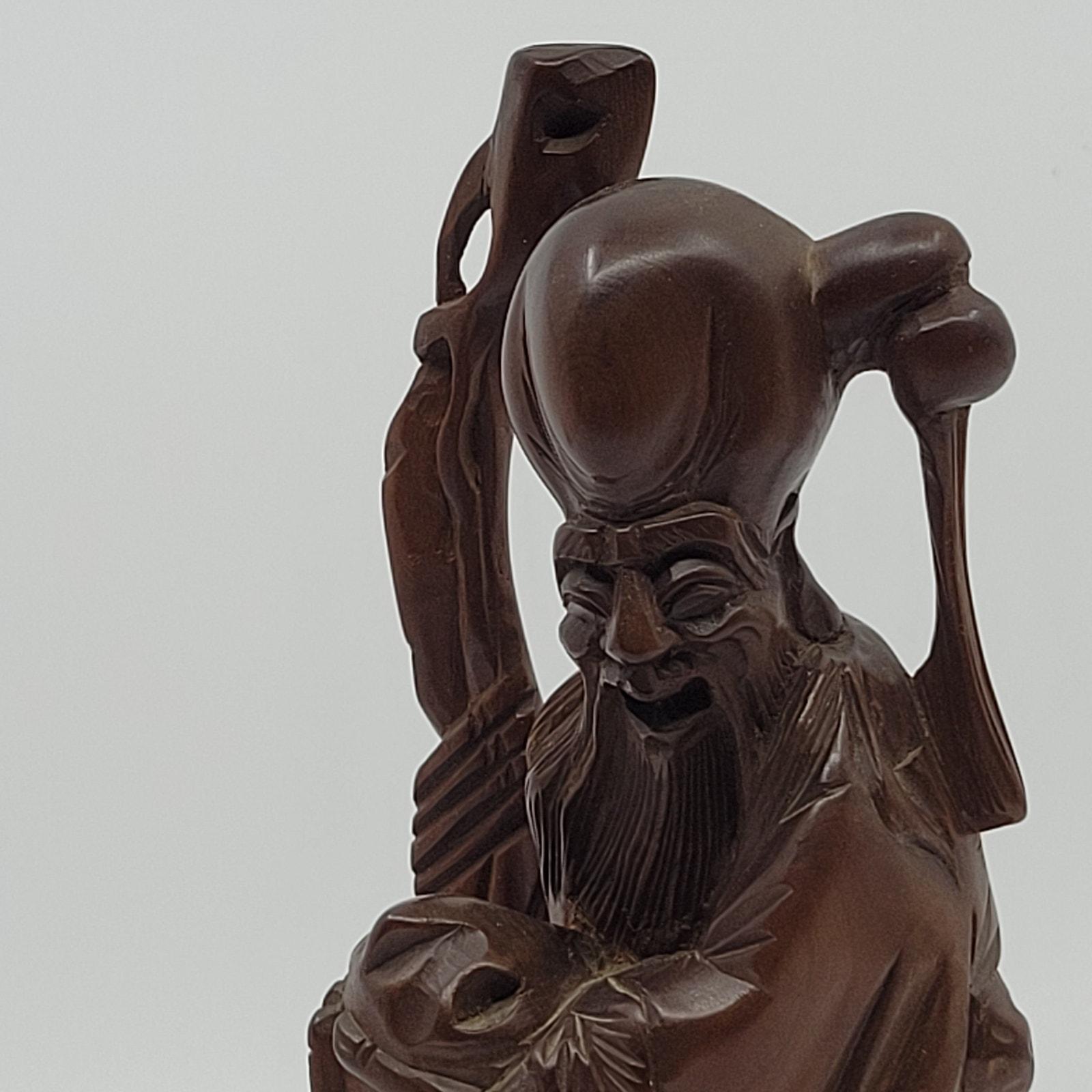 ヴィンテージ中国木彫り賢者像置物 高さ8インチ - Etsy 日本