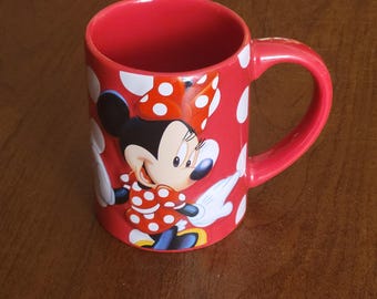Disney Minnie Mouse It's All About Me Tazza da caffè rossa Jerry Leigh 12 oz