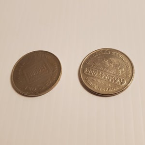 Set of 2 vintage casino gaming coins tokens - Boomtown and Nugget casino